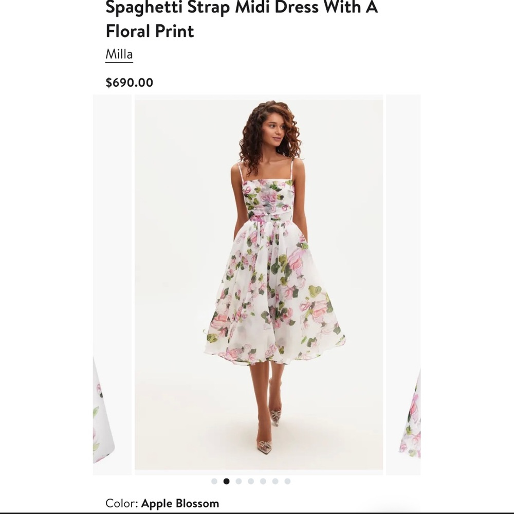 NWT ~ Millie Spaghetti Strap Midi Dress With A Floral Print ~ Size XXL